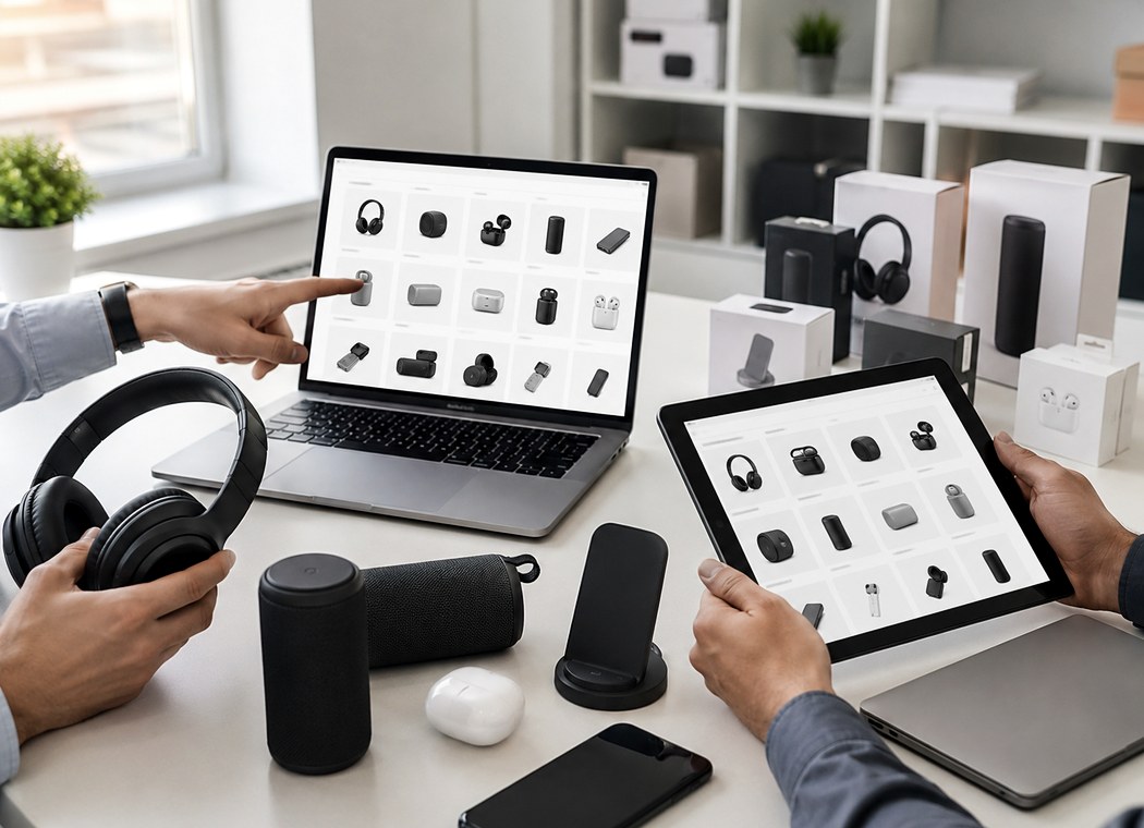 Technology product selection on laptop and tablet screens